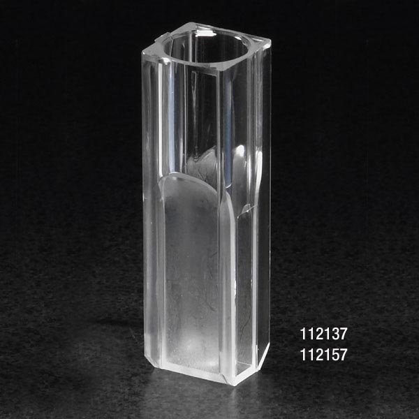 Globe Scientific Cuvette, Micro, 1.5mL, with 2 Clear Sides, PS, 100/Tray, 5 Trays/Unit Image